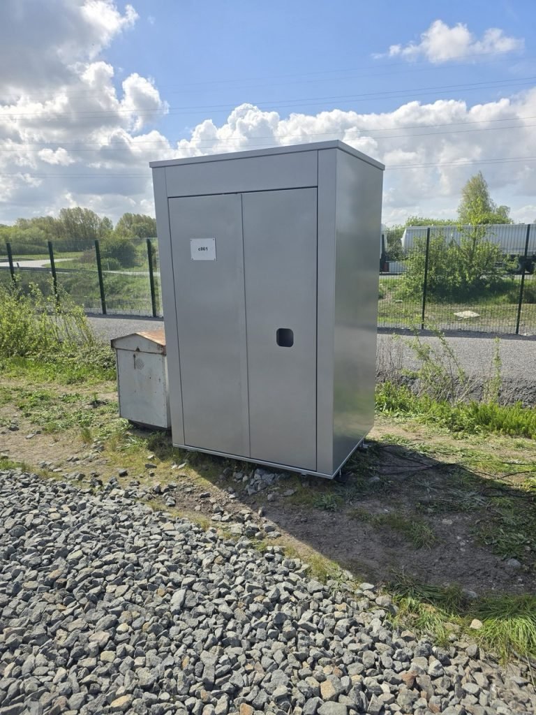 SafeBox AV enclosure beside the legacy cabinet at signal c861