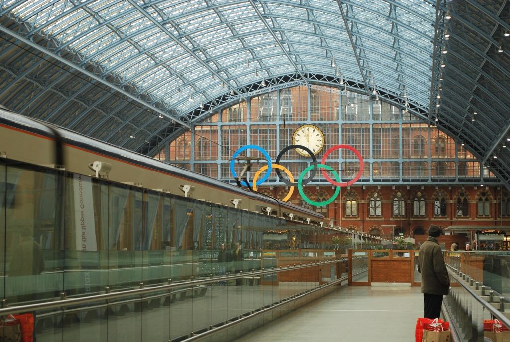 london, england, great britain, train station, depot, platform, olympics, symbol, interior, mass transit, people, glass, ceiling, architecture, railway, railroad, transportation, london, london, london, london, london, olympics, olympics, olympics, olympics, olympics, people