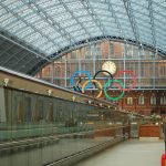 london, england, great britain, train station, depot, platform, olympics, symbol, interior, mass transit, people, glass, ceiling, architecture, railway, railroad, transportation, london, london, london, london, london, olympics, olympics, olympics, olympics, olympics, people